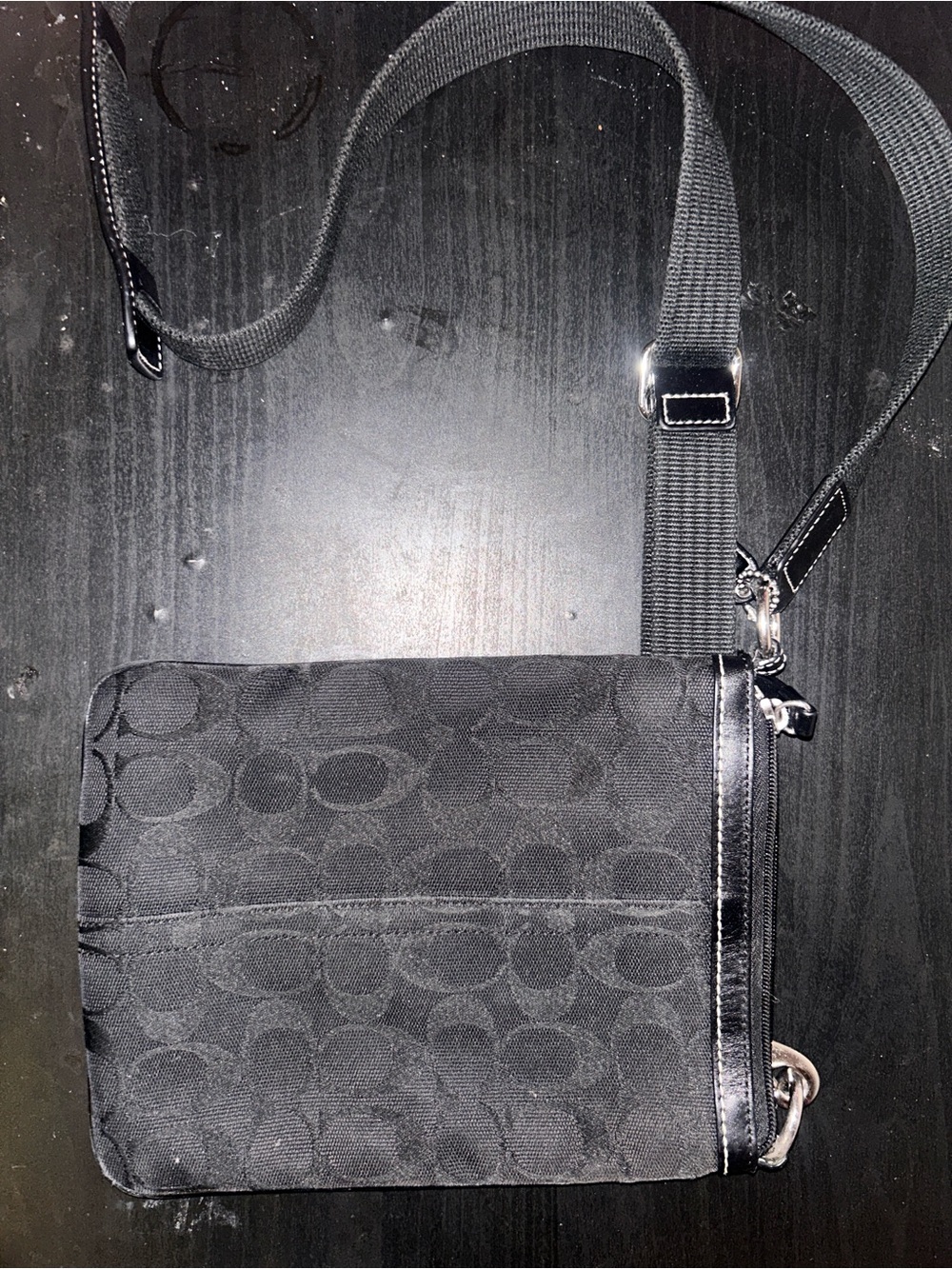 Coach Black Signature Messenger Crossbody
